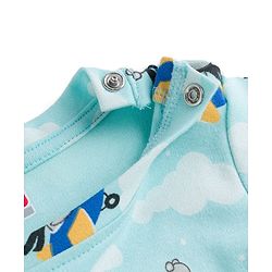 Babyhug Cotton Knit Full Sleeves T-Shirt & Pyjama Co-ord Night Suit With Teddy Bear Print - Aqua