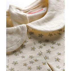 Babyhug Cotton Knit Full Sleeves Top & Pyjama Co-ord Night Suit With Star Print - Light Yellow