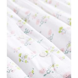 Babyhug 100% Cotton Knit Half Sleeves Floral Printed Frock With Bloomer - White