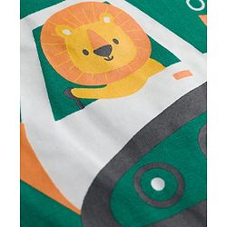 Babyhug 100% Cotton Knit Sandos with Vehicle Print & Stripes Pack of 3 - Multicolor