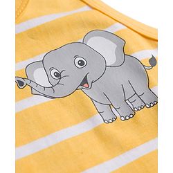 Babyhug 100% Cotton Knit Sandos with Jungle Theme Print & Stripes Pack of 3 - Multicolor