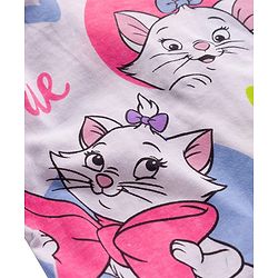 Babyhug Disney Single Jersey Knit Full Sleeves Co-ords Night Suit With Marie Graphics - White