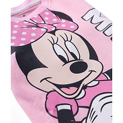 Babyhug Disney 100% Cotton Full Sleeves T-Shirt & Pyjama Night Suit With Minnie Mouse Graphic - Pink