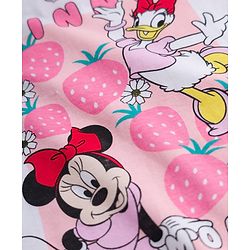 Babyhug Disney Single Jersey Knit Half Sleeves Oversized T-Shirt & Shorts Set with Minnie & Friends Front & Back Graphic - Multicolor