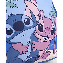 Babyhug Disney Stitch Beach Days Backpack | 2 Main Compartments, 1 Front Pocket, 2 Side Bottle Pockets | Water Resistant | Durable Zippers | For School & Outdoors - 16 Inches | Blue White