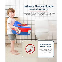 Babyhug 3-In-1 Baby Toilet Training Seat with Anti-Skip Pads and Step Stool - Green Yellow| Removable Potty Pot| Potty Training Seat| Potty Seat cum Chair for Kids 1-6 Years-Green Yellow