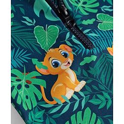 Babyhug Water Repellent Full Raglan Sleeves Legged Swimsuit With Lion Print - Navy Blue