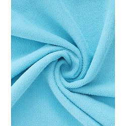 Babyhug Terry Knit Hooded Microfiber Towel With Teddy Face Applique L 74 x B 70 cm - Aqua Blue