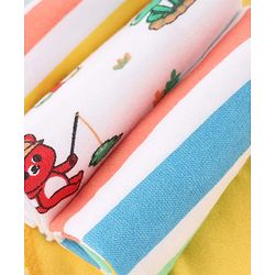 Babyhug Terry Knit Hand & Face Towel Set With Animal Design Pack Of 6 L 24 x B 24 cm - Multicolour