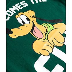 Babyhug Disney Single Jersey Knit Half Sleeves T-Shirt & Shorts Night Suit With Pluto Graphics - Green