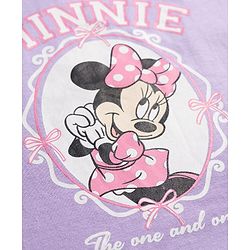 Babyhug Disney Single Jersey Knit Half Sleeves T-Shirt & Shorts Night Suit With Minnie Mouse Graphics - Lavender