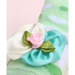 Cute Walk by Babyhug Socks Shoes With Floral Applique - Multicolor