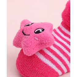 Cute Walk by Babyhug Socks Shoes With Star Applique - Multicolor
