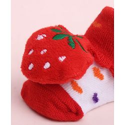 Cute Walk by Babyhug Socks Shoes With Strawberry Applique - Multicolor