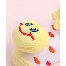 Cute Walk by Babyhug Socks Shoes With Smiley Applique - Multicolor