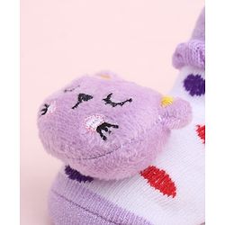 Cute Walk by Babyhug Socks Shoes With Kitty Applique - Multicolor