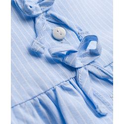 Babyhug Cotton Woven Sleeveless Striped Top & Shorts Co-ord Set - Sky Blue