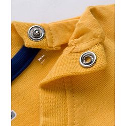 Babyhug Cotton Knit Half Sleeves Striped T-Shirt with Cool Team Print - Multicolor