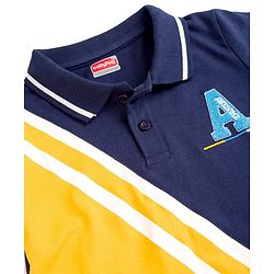 Babyhug 100% Cotton Knit Half Sleeves Cut N Sew Polo T-Shirt With Embroidery - Multicolour