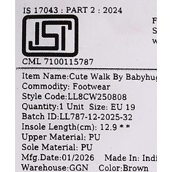 Cute Walk by Babyhug Velcro Closure Solid Colour Booties -Beige