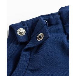 Babyhug Cotton Knit Half Sleeves T-Shirt & Capri Night Suit With Cat & Floral Print - Navy Blue
