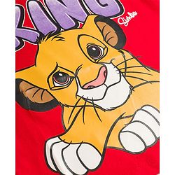 Babyhug Disney 100% Cotton Knit Half Sleeves T-Shirt With Lion King Graphic - Red