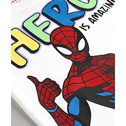 Babyhug Marvel Single Jersey Knit Half Sleeves T-Shirt With Spider Man Graphics - White