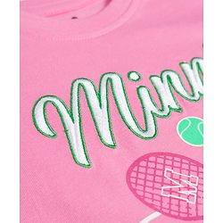 Babyhug Disney 100% Cotton Knit Half Sleeves Top & Skirt Set With Minnie Mouse Graphics & Embroidery - Pink