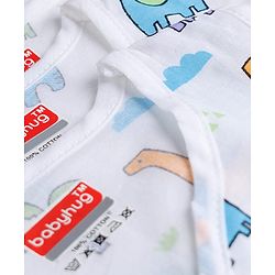 Babyhug 100% Cotton Woven Sleeveless Front Open Jhablas with Animal Print Pack of 3 - Multicolor