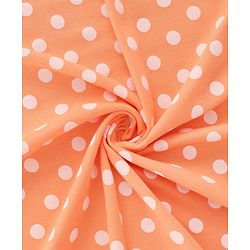 Babyhug Cotton Knit Hooded Wrapper With Polka Dot Print L 73 x B 72 cm - Orange