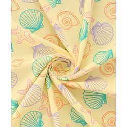 Babyhug Cotton Knit Hooded Wrapper With Sea Life Theme Print L 73 x B 72 cm - Yellow