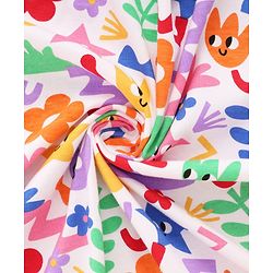 Babyhug Cotton Knit Hooded Wrapper With Polka Dot Print L 73 x B 72 cm - White