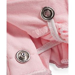 Babyhug 100 % Cotton Knit Half Sleeves Romper With Bow Applique & Headband - Baby Pink