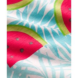 Babyhug Cotton Knit Half Sleeves T-Shirt & Capri Co-ord Night Suit With Watermelon Print - Light Blue