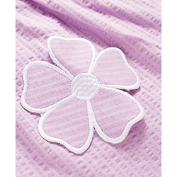 Babyhug 100% Cotton Knit Sleeveless Frock With Floral Applique - Lavender