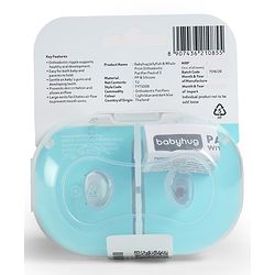 Babyhug Seahorse Print Orthodontic Pacifier Pack of 2| 3+ Months| Protective Hygienic Cap| Breathable Airflow Vents | Orthodontic Silicone Teat | Food-Grade Silicone | BPA Free | Baby Safe