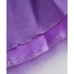 Babyhug Mesh Woven Sleeveless Party Dress With Floral Corsage & Yoke Pleating - Lavender