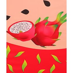 Babyhug Kids Umbrella With Dragon Fruit Print - Dark Pink