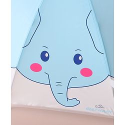 Babyhug Free Size Umbrella with Elephant Print - Light Blue