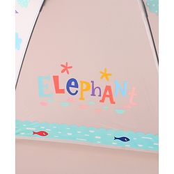 Babyhug Free Size Umbrella with Elephant Print - Blue