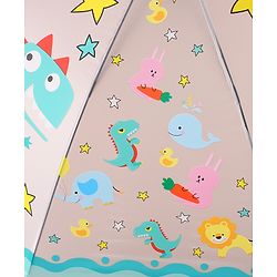 Babyhug Free Size Umbrella with Dinosaur Print - Blue