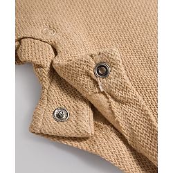 Babyhug 100% Cotton Interlock Knit Half Sleeves Romper with Dino Patch - White & Brown