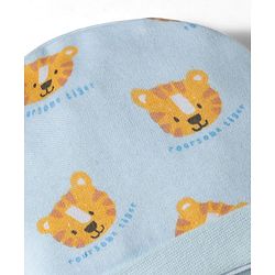Babyhug 100% Cotton Knit Cap Mittens & Booties Set with Tiger Print Multicolor - Diameter 9.5 cm