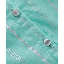 Babyhug Cotton Woven Full Sleeves Striped Kurta & Pyjama Set - Aqua Blue