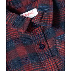 Babyhug Cotton Woven Full Sleeves Checkered Shirt - Red