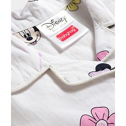 Babyhug Disney 100% Cotton Woven Full Sleeves Front Open Co-Ords Shirt & Pyjama Night Suit With Minnie Mouse Print - White