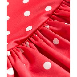 Babyhug Sleeveless Water Repellent V Cut Swimsuit with Polka Dot Print - Red