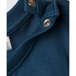 Babyhug Cotton Knit Half Sleeves T-Shirt & Shorts Night Suit with Bear & Star Print - Teal Blue