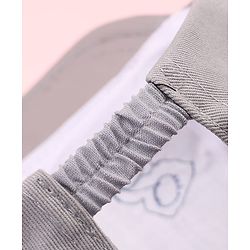 Babyhug Disney 100% Cotton Woven Summer Cap With Micky Mouse Graphics Grey - Diameter 19 cm