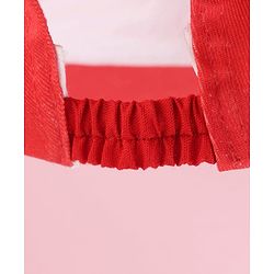 Babyhug Disney Cotton Woven Summer Cap With Minnie Mouse Graphics & Ear & Bow Applique Red - Diameter 20 cm